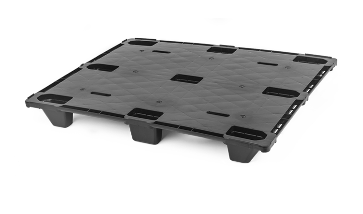48 x 40 – Nestable Plastic Pallet – 9 Footed Base, Closed Deck