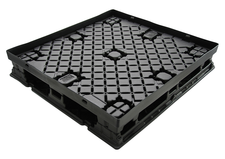 48 x 48 Nestable Plastic Pallet Closed Deck Reusable Transport