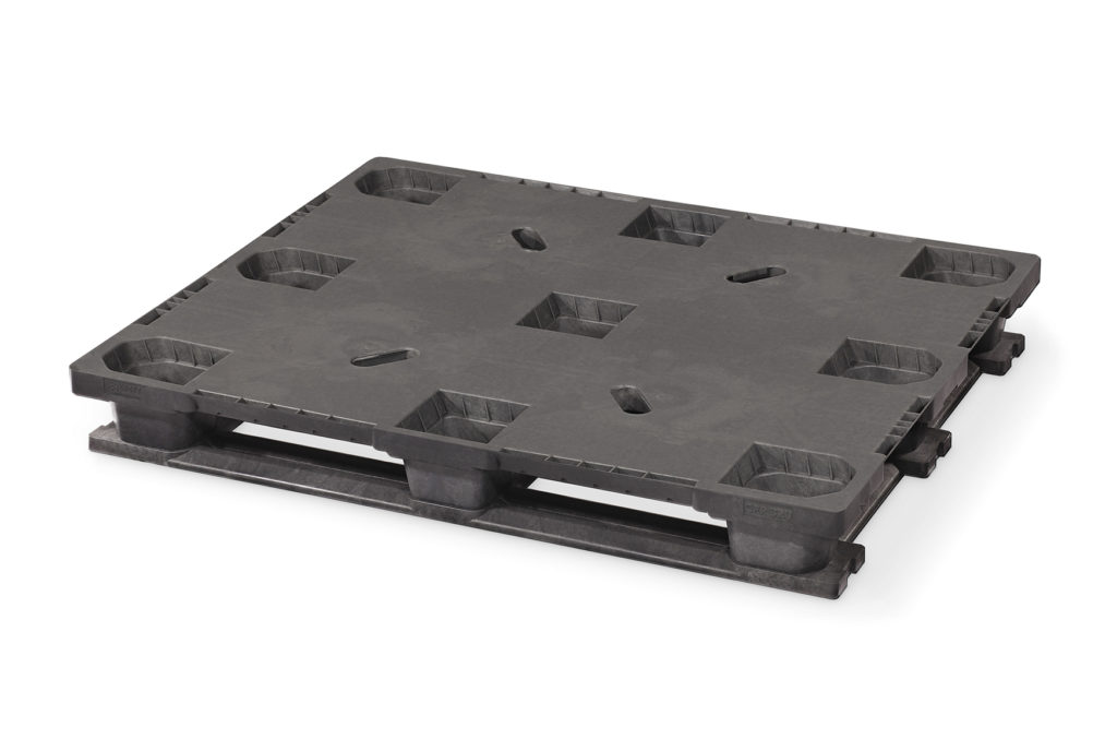 48 x 40 – One Way/Export, Rackable Plastic Pallet – 6 Runners, Closed Deck