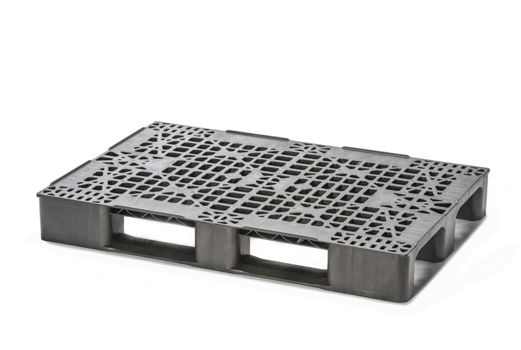 48 x 32 – Stackable Plastic Pallet – 3 Runners, Open Deck