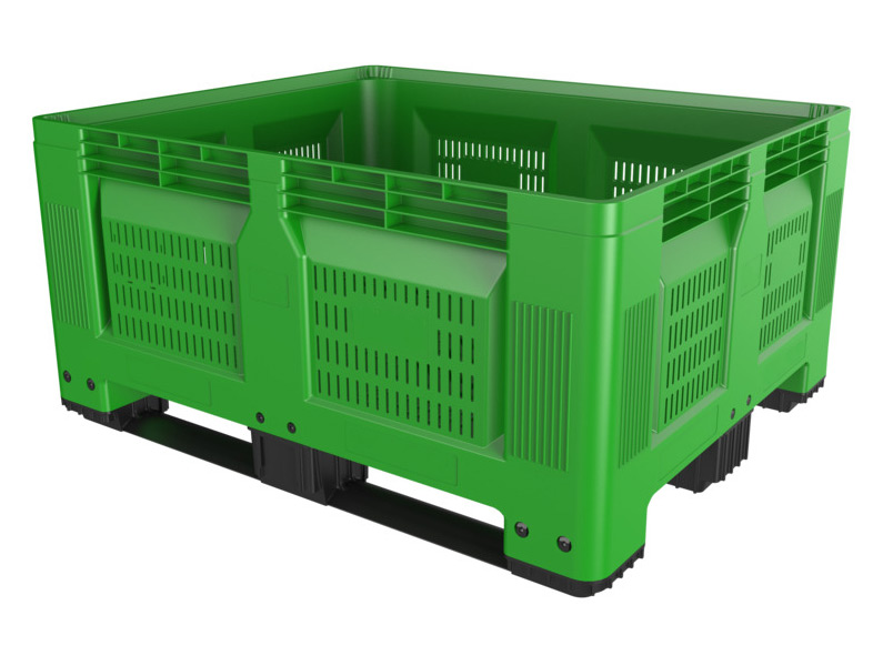 48 x 40 x 23 – Fixed Wall Bulk Container – Vented, 3 Runners