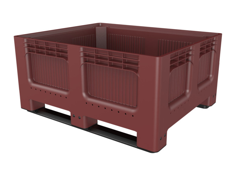 48 x 40 x 23 – Fixed Wall Bulk Container – Solid Wall, 2 Runners