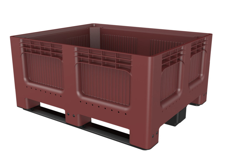 48 x 40 x 23 – Fixed Wall Bulk Container – Solid Wall, 3 Runners