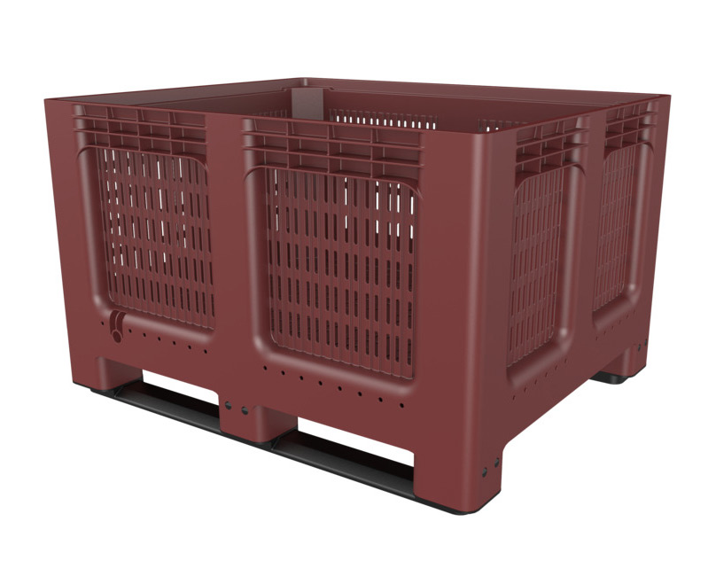 48 x 40 x 30 – Fixed Wall Bulk Container – Vented, 2 Runners