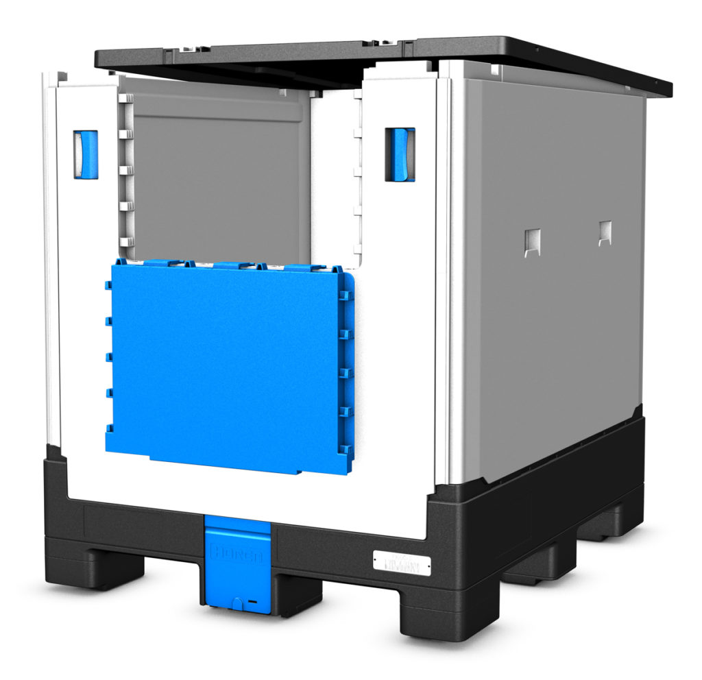 48 x 40 x 45 – 275 Gallon Collapsible Liquid Intermediate Bulk Container With Bottom Discharge And Drop Door