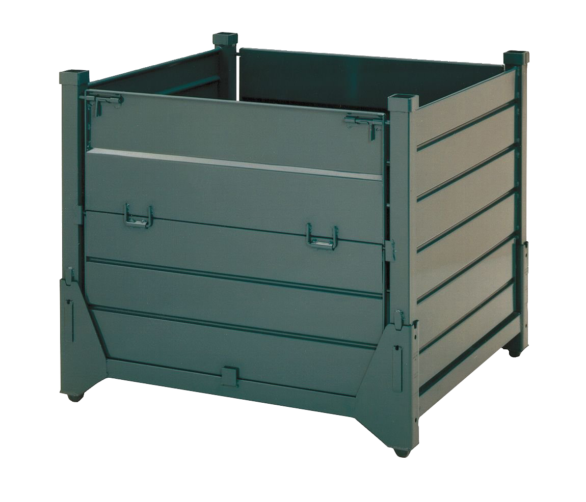 48 x 45 x 42 Metal Bulk Container Solid Wall Collapsible Reusable
