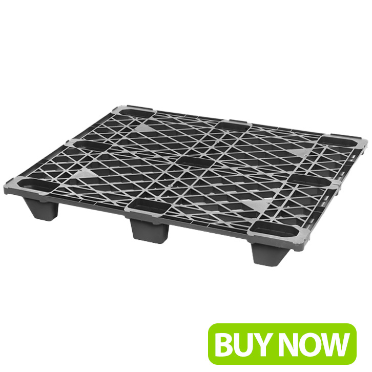 48 x 40 – One Way/Export, Nestable Plastic Pallet – 9 Footed Base, Open Deck