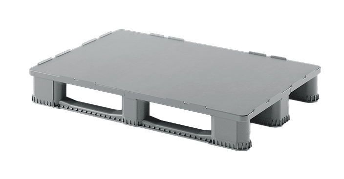 48 x 32 – Rackable Plastic Pallet – Closed Deck, 3 Runners
