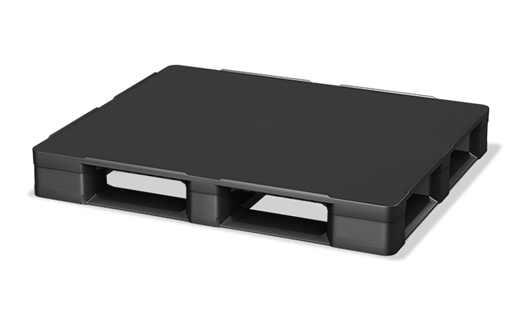 48 x 40 – Rackable Plastic Pallet – 6 Reinforced Runners, Closed Deck