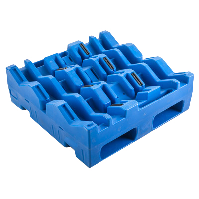 36 x 36 – Plastic Roll Pallet – 3 Cradle, 5 Runners