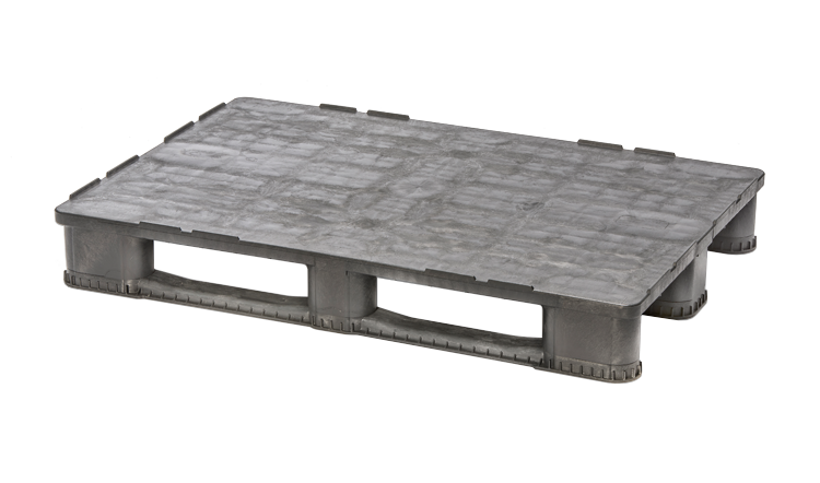 48 x 32 – Stackable Plastic Pallet – 3 Runners, Closed Deck