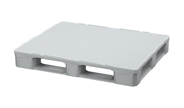 48 x 40 – Stackable Plastic Pallet – 5 Runners, Closed Deck