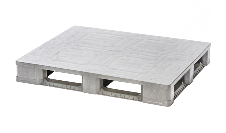 48 x 40 – Stackable Plastic Pallet – 6 Runners, Closed Deck