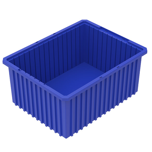 Blue 22-1/2"L x 17-1/2"W x 3"H Lot of 6 Plastic Dividable Grid Container 