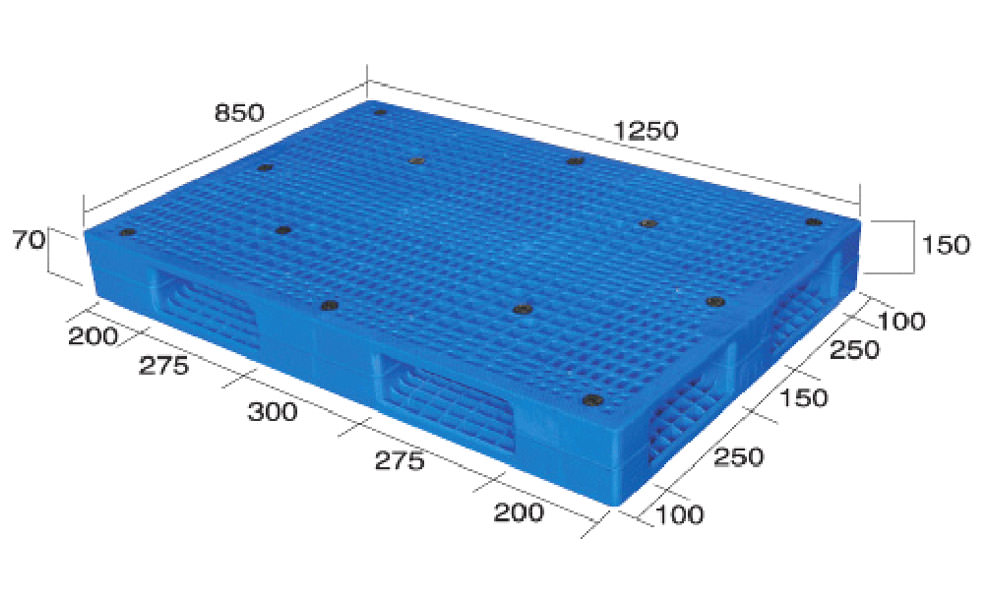 50 x 34 – Rackable Plastic Pallet – Open Deck, Double-Sided