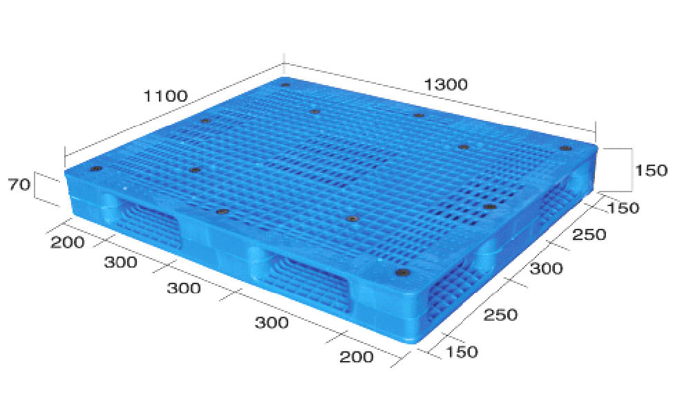 52 x 44 – Rackable Plastic Pallet – Open Deck, Double-Sided