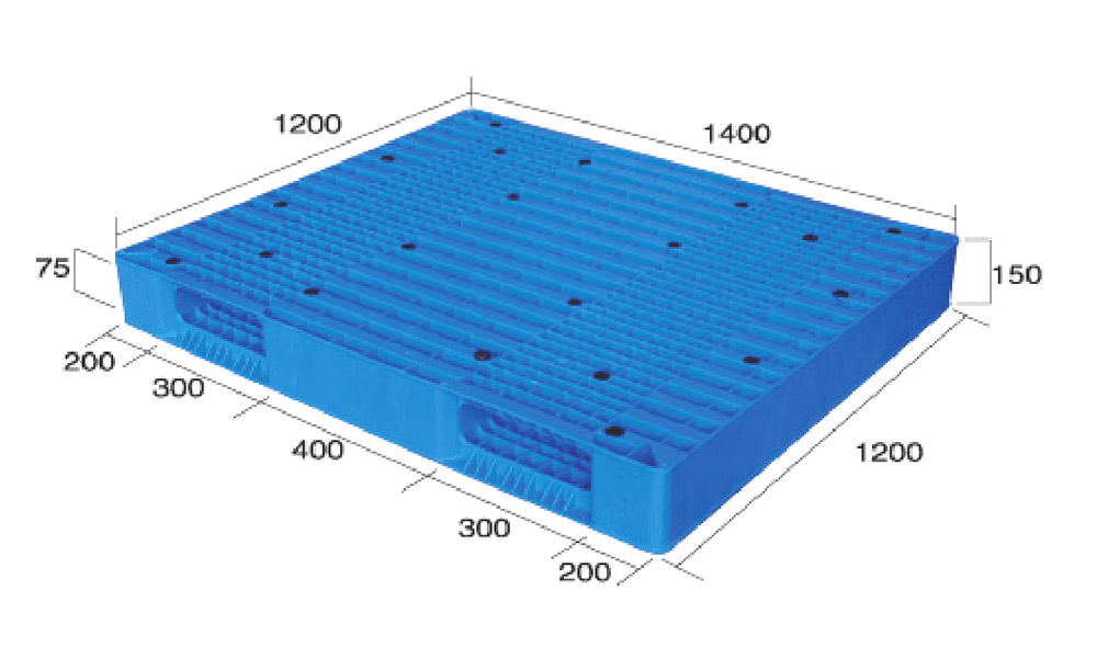 56 x 48 – Rackable Plastic Pallet – Open Deck, Double-Sided