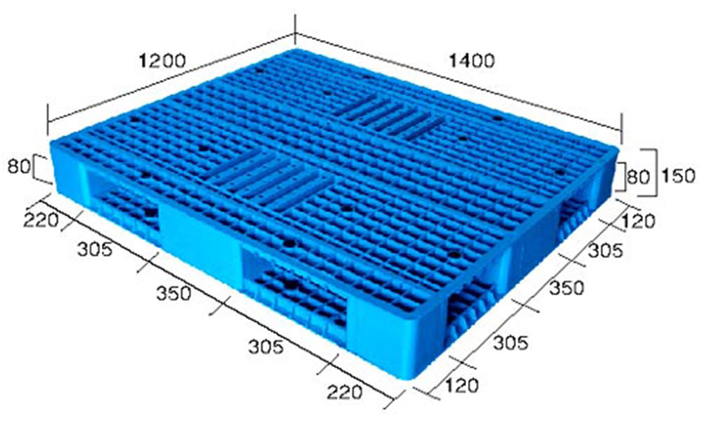 56 x 48 – Rackable Plastic Pallet – Open Deck, Double-Sided