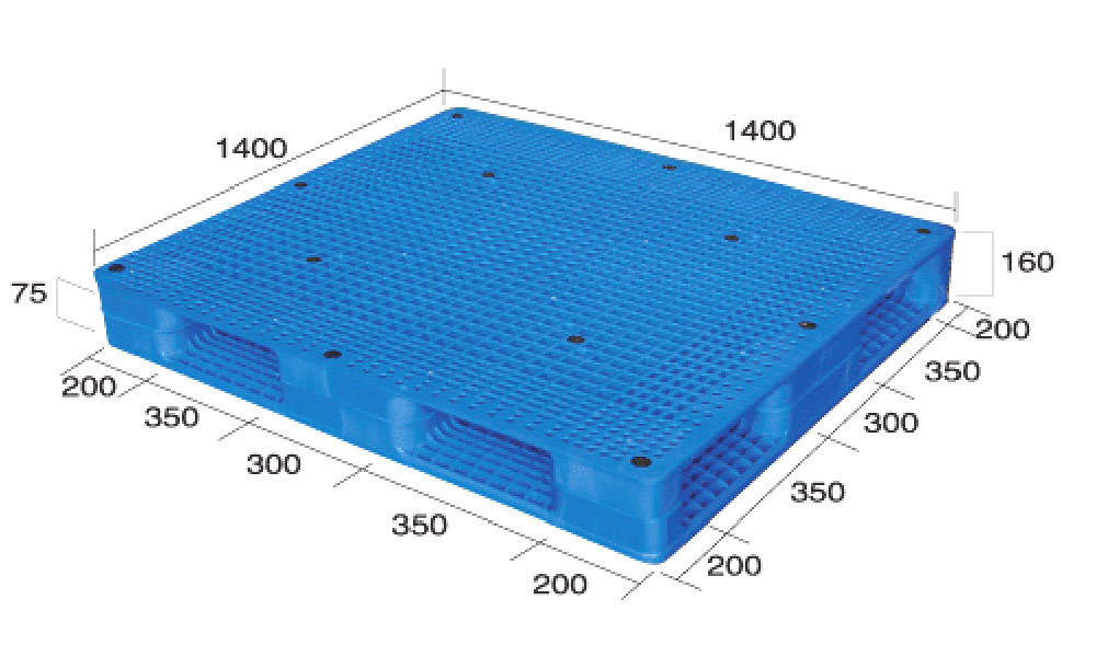 56 x 56 – Rackable Plastic Pallet – Open Deck, Double-Sided
