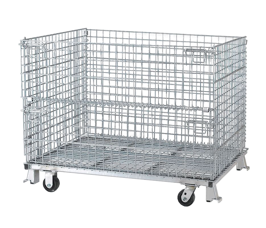 48 x 40 x 30 – Wire Bulk Container With Half Drop Door And Casters