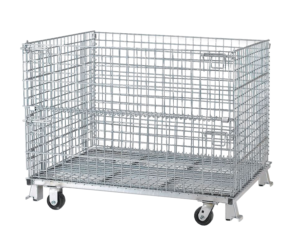 48 x 40 x 36 – Wire Bulk Container With Half Drop Door And Casters