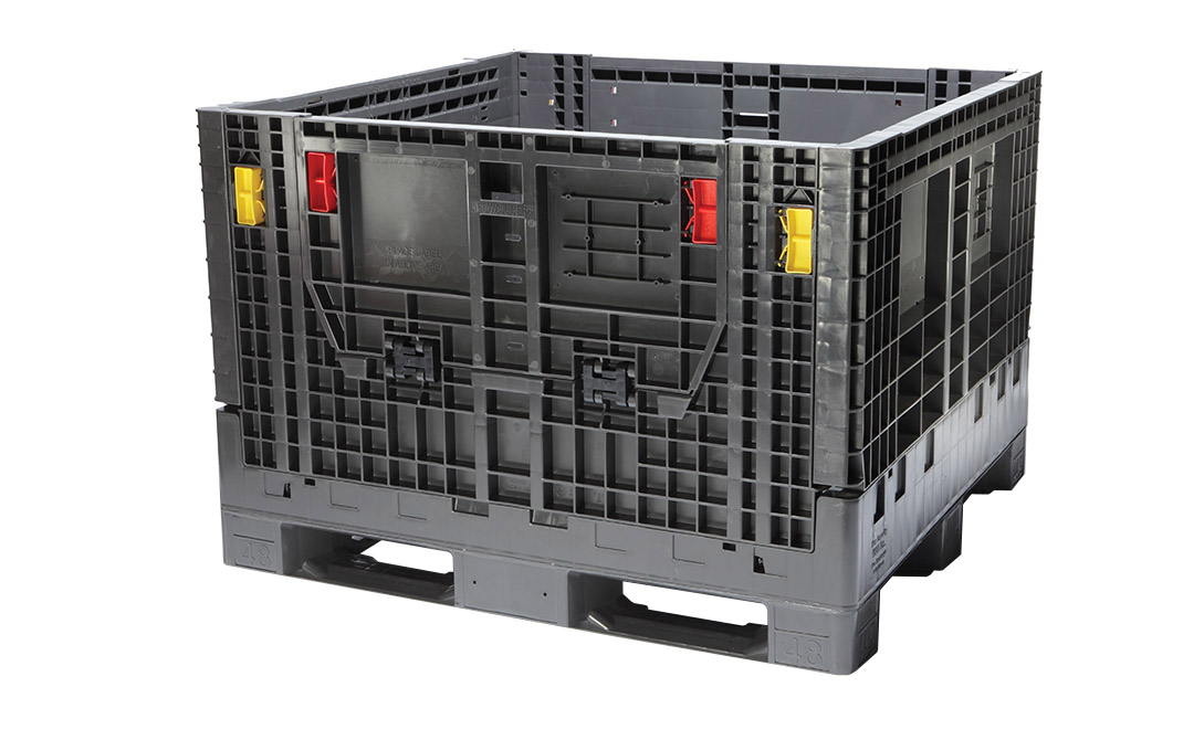 48 x 45 x 27 Used Collapsible Bulk Container With Drop Doors