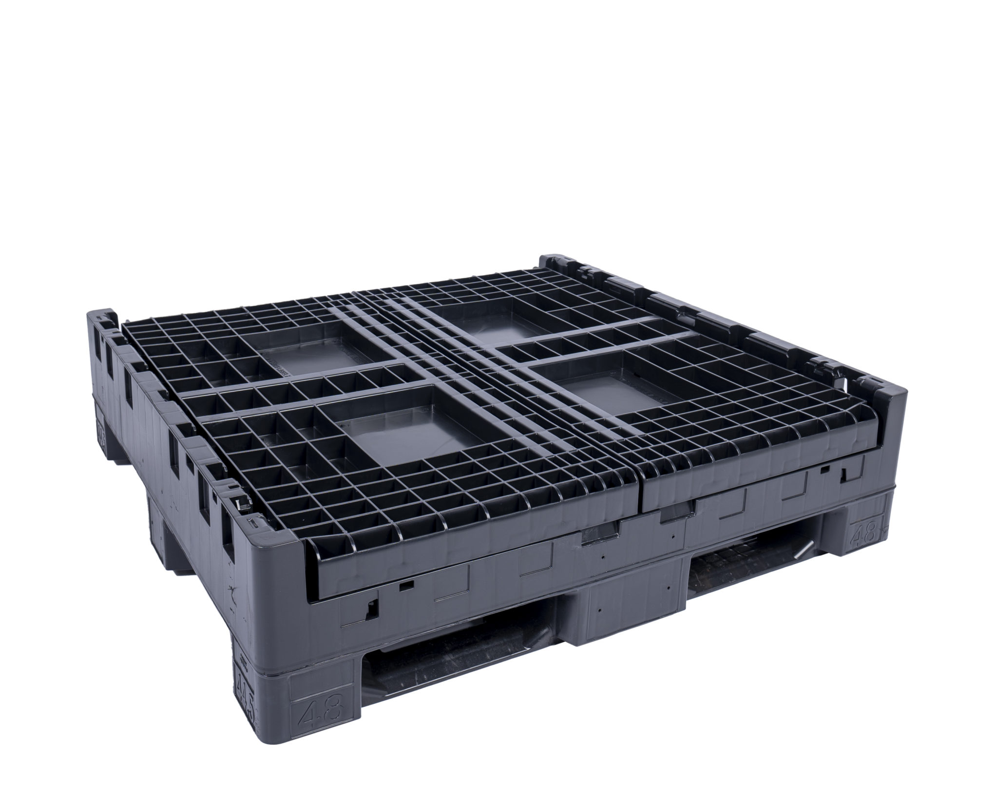 48 x 45 x 34 Used Collapsible Bulk Container With Drop Doors