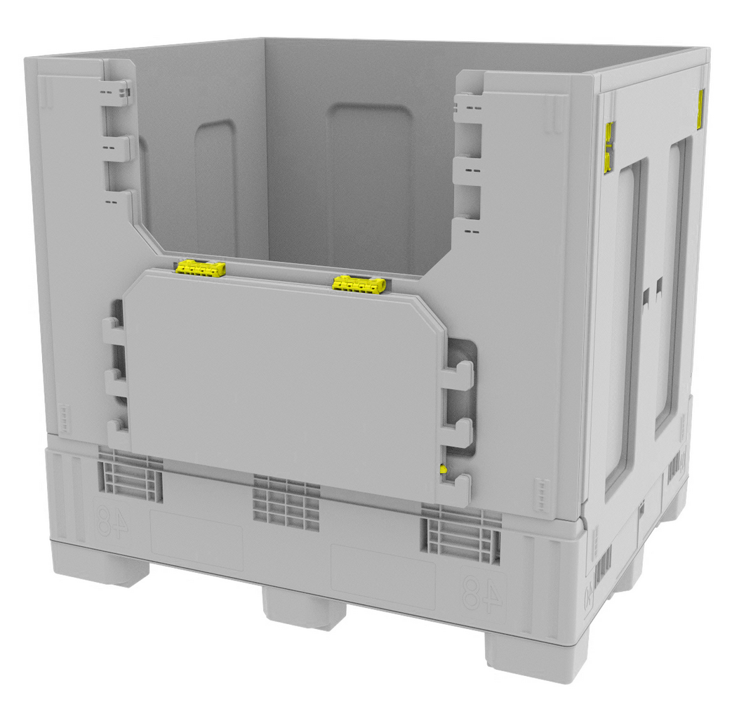48 x 40 x 46 – 300 Gallon Collapsible Liquid Intermediate Bulk Container With Top Discharge And Drop Door