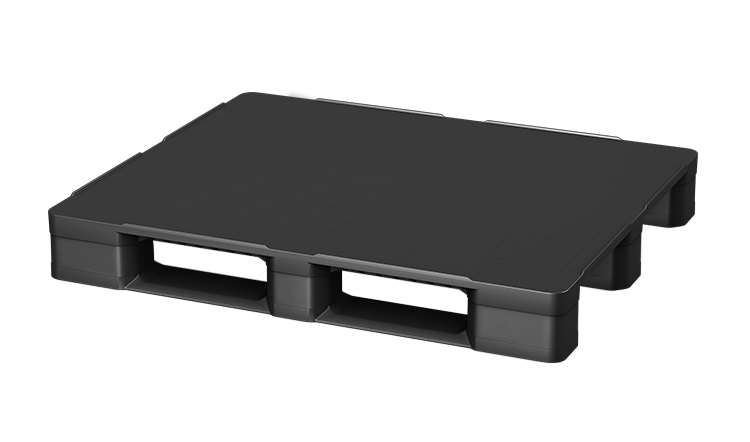 48 x 40 – Rackable Plastic Pallet – 3 Reinforced Runners, Closed Deck