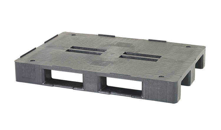 48 x 32 – Stackable Plastic Pallet – 9 Footed Base, Open Deck