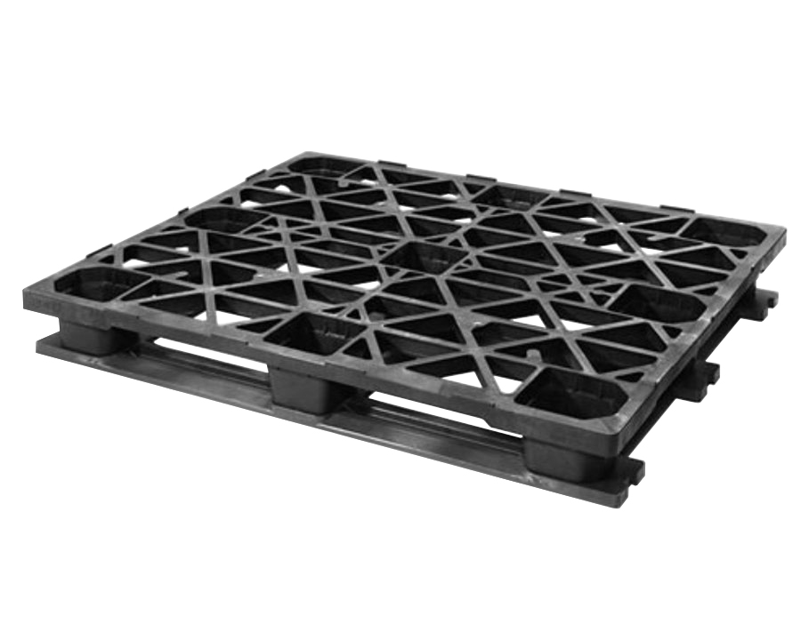 48 x 40 – Stackable Plastic Pallet – Cruciform Perimeter, Open Deck