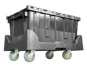 Plastic dolly for 27 inch distribution totes
