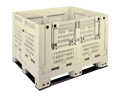 48 x 40 x 33 – Used Collapsible Harvest Bulk Container Vented With Drop Doors