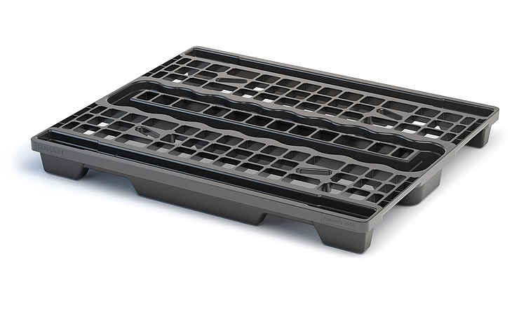 48 x 40 – Nestable, Rackable Plastic Pallet – 3 Runners, Open Or Closed Deck
