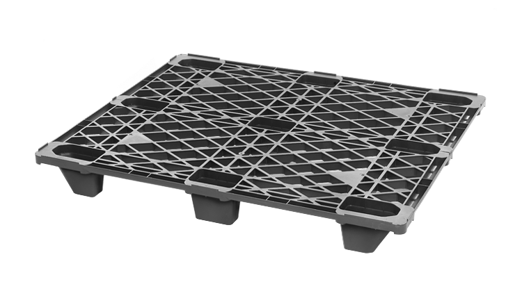 48 x 40 – One Way/Export, Nestable Plastic Pallet – 9 Footed Base, Open Deck