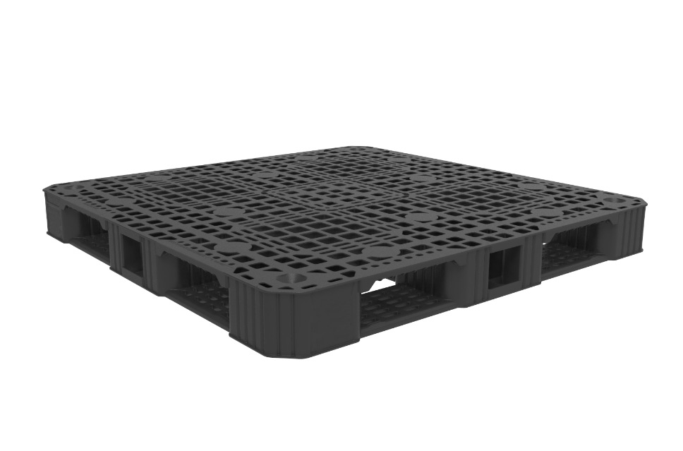 45 x 45 –  Stackable Plastic Pallet – Open Deck, 6 Runners