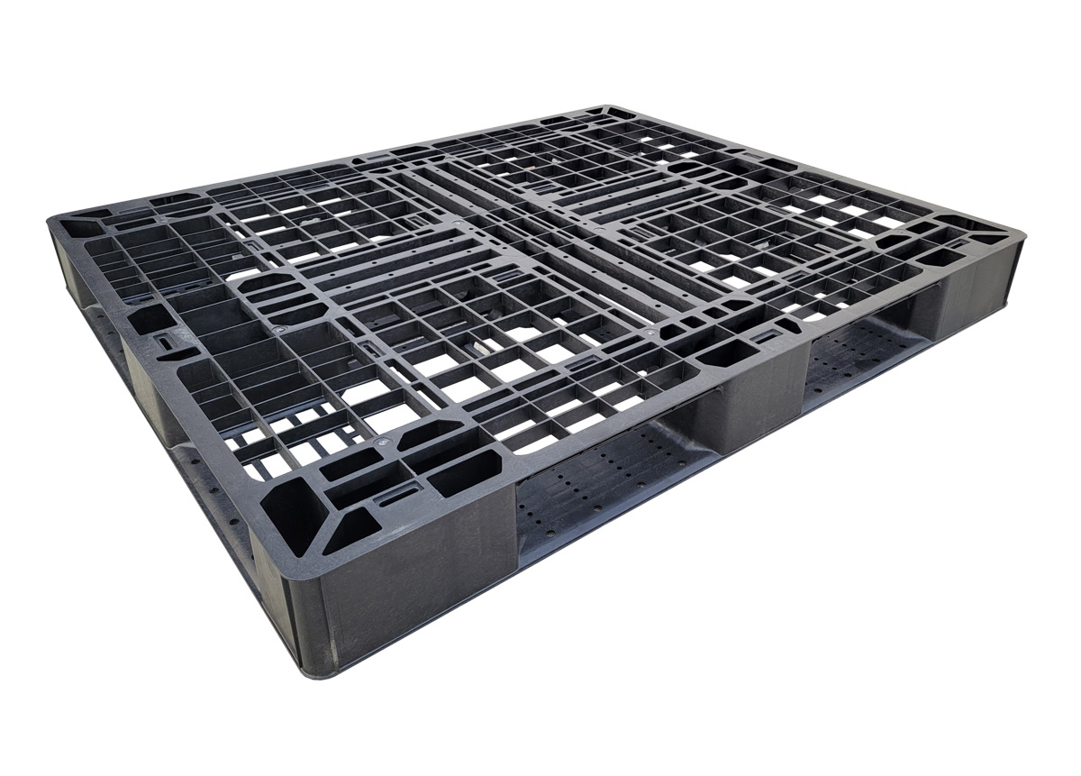 48 x 40 – Stackable Plastic Pallet – 6 Runners, Open Deck