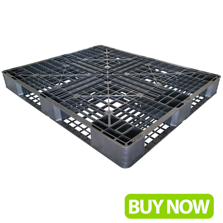 48 x 40 – Stackable Plastic Pallet – Open Deck, 6 Runners
