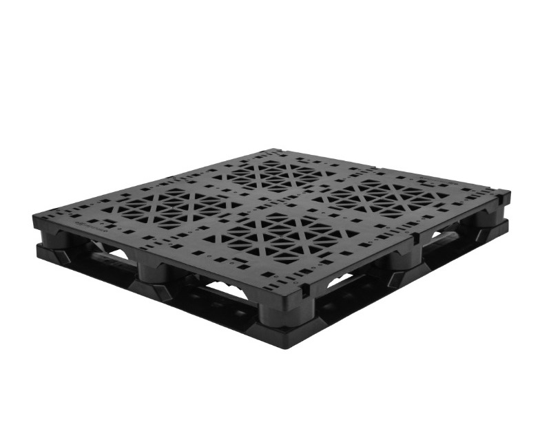 47 x 32 – Rackable Plastic Pallet – Open Deck, 6 Runners, 3 Rods