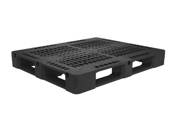 48 x 40 x 6 – Rackable Plastic Pallet – Open Deck, 4 Runners