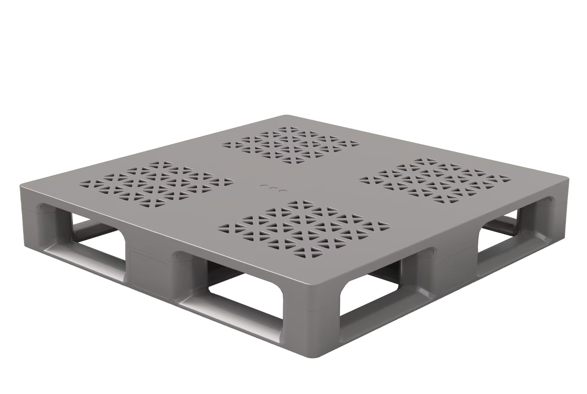37 x 37 – Rackable Plastic Pallet – Open Deck, 6 Runners