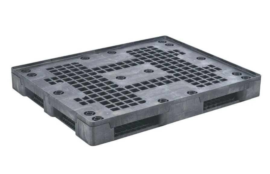60 x 48 – Rackable Plastic Pallet – Open Deck, 6 Runners