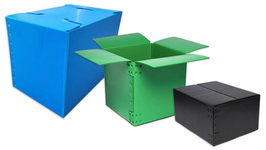 Corrugated plastic RSC boxes